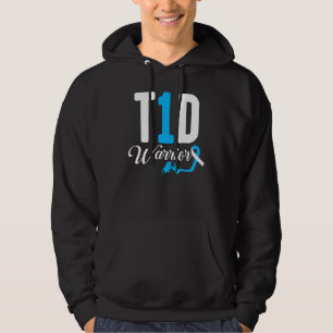 Sudadera T1d Cinta azul de guerrero tipo 1 Diabetes diabéti
