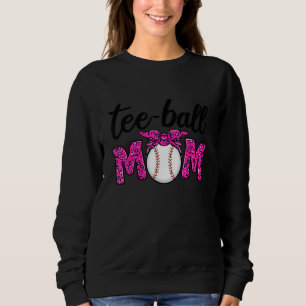 Sudadera T Ball Mom Life Messy Bun Leopard Teeball Mom Soft