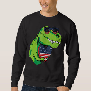 Sudadera T Rex 4 De Julio Guay Bandera Estadounidense Patri