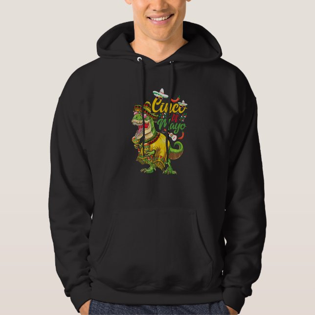 Sudadera T Rex Cinco De Mayo Dinosaurio Sombrero Pinata Let (Anverso)