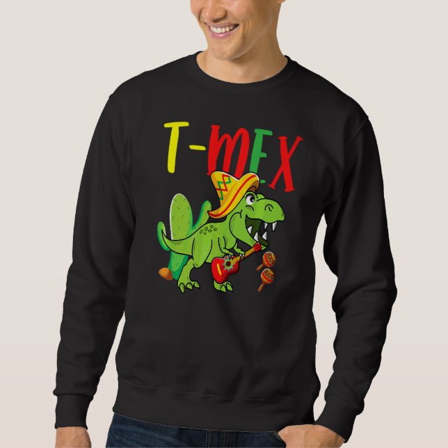 Sudadera T Rex Cinco De Mayo Sombra De Guitarra De Dinosaur (Anverso)