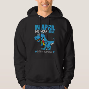 Sudadera T Rex Dino En Abril Usamos Conciencia Del Autismo 