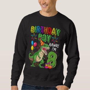 Sudadera T Rex Dinosaur Birthday Boy Rawr Im 8 Años 8º