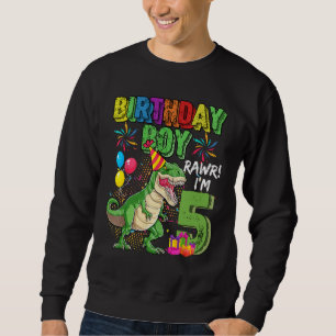 Sudadera T Rex Dinosaur Birthday Boy Rawr Tengo 5 Años