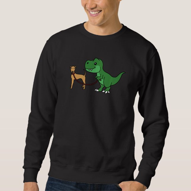 Sudadera T Rex Dinosaur Caminando Perro Jengibre (Anverso)