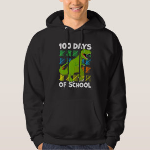 Sudadera T Rex Dinosaur Feliz 100º Día de Escuela Para Niño