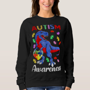 Sudadera T Rex Dinosaurio Autismo Conciencia Niños de pieza