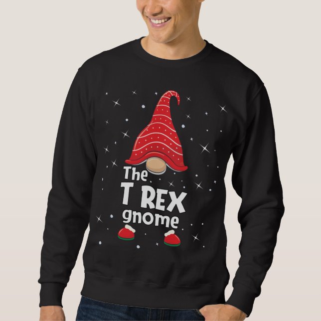 Sudadera T Rex Gnome Familia Mateo Navidades Gracioso Regal (Anverso)
