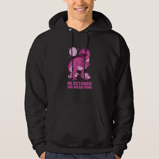 Sudadera T Rex Halloween October Pink  Men Women (Anverso)