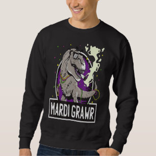 Sudadera T Rex Mardi Grawr Funny Mardi Gras T Rex Smoking C
