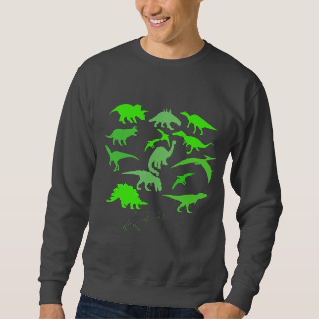 Sudadera T-Rex Múltiples Dinosaurios Collage Hoodie Sweatsh (Anverso)