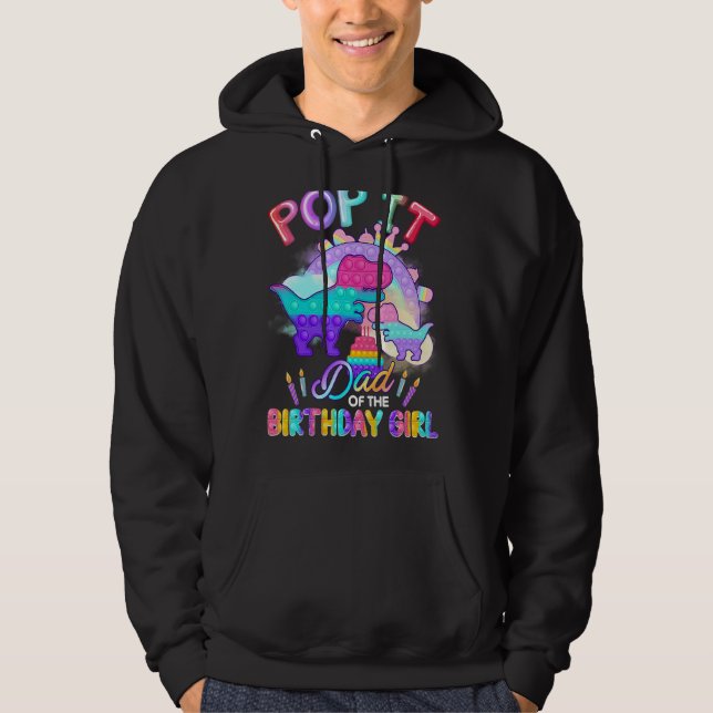 Sudadera T Rex Papá Del Chica De Cumpleaños Pop It Dinosaur (Anverso)