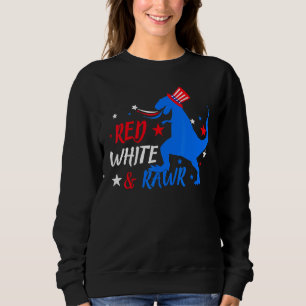 Sudadera T Rex Rojo Azul Blanco 4 De Julio Dinosaurio Patri