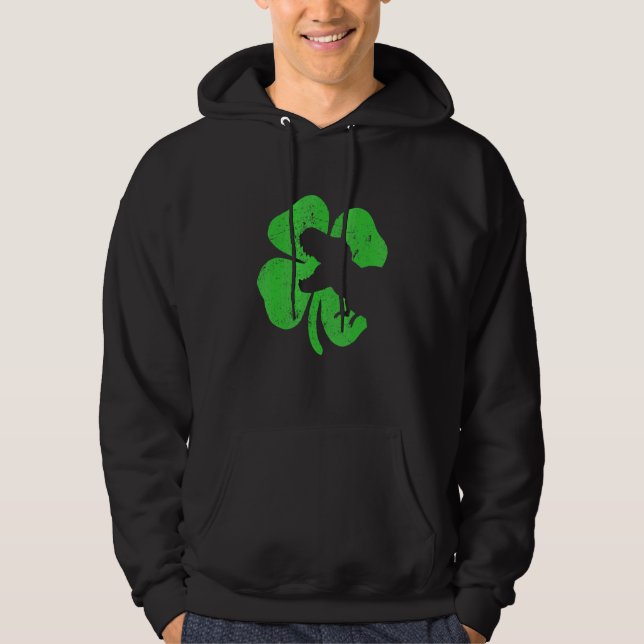 Sudadera T Rex St Patricks Día Dinosaurio Shamrock Hombres  (Anverso)