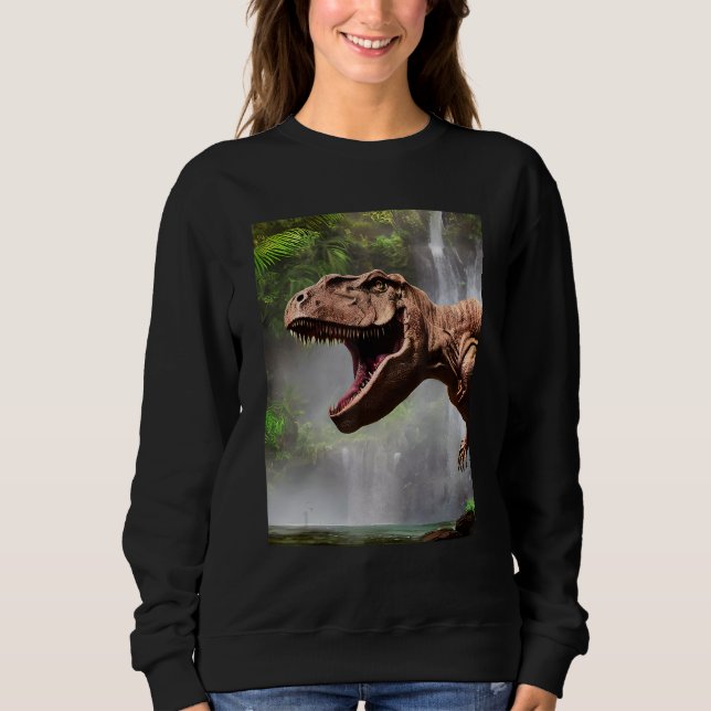 Sudadera T-Rex The Dinosaur of the Jungle Waterfall (Anverso)