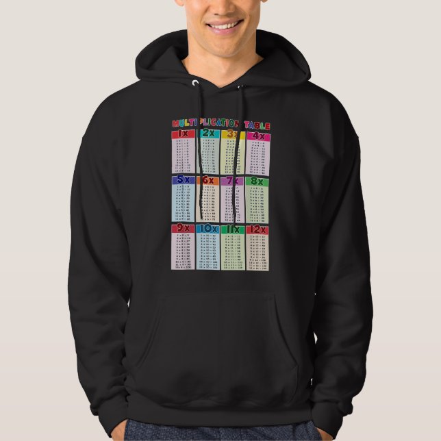 Sudadera Tabla de multiplicar Escuela primaria Educativa (Anverso)