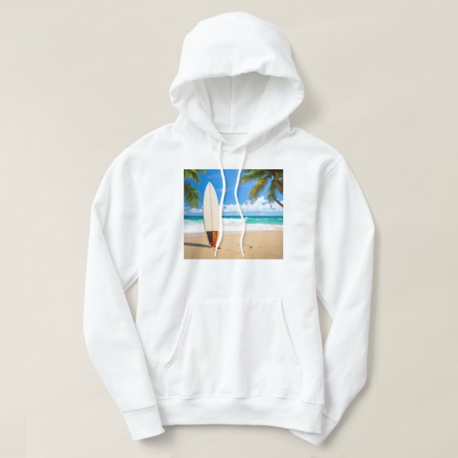 Sudadera Tabla de océano con playa increíble (Diseño del anverso)