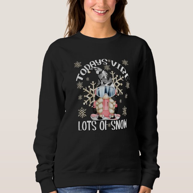 Sudadera Tabla de Snowboard para Mujeres Gnome de Invierno  (Anverso)