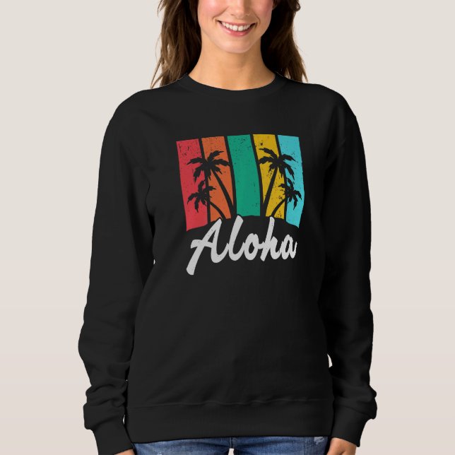Sudadera tabla de surf Aloha Hawaii Island Palm Beach (Anverso)