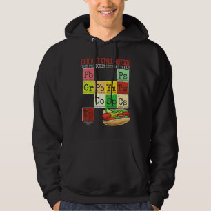 Sudadera Tabla periódica de la cena del perro caliente al e
