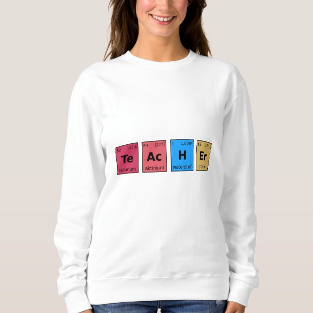 Sudadera Tabla periódica docente (Anverso)