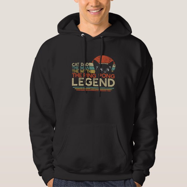 Sudadera Table Tennis Player Cat Dad Man Myth Ping Pong Leg (Anverso)