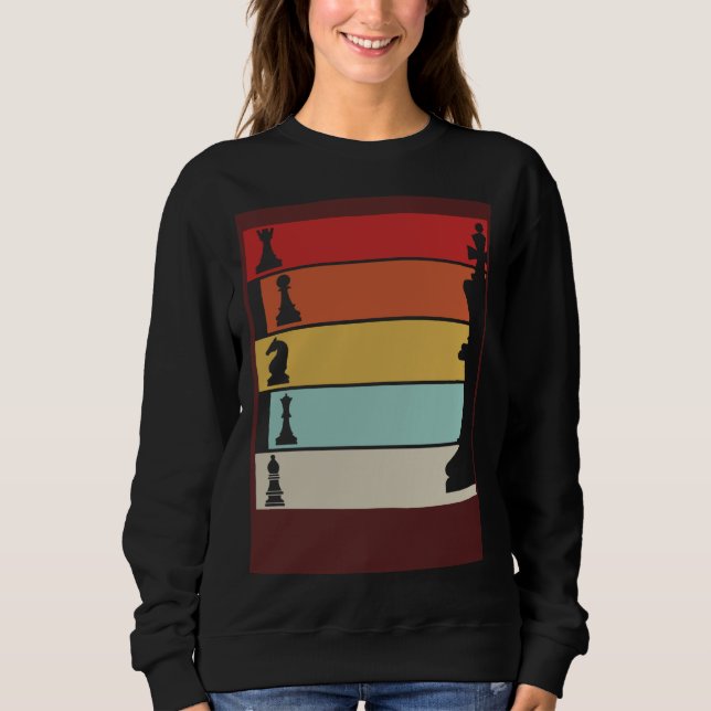 Sudadera Tablero de ajedrez jugador retro ajedrez (Anverso)