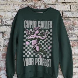 Sudadera Tablero Verde Con Valentín Cupido Rosa Cupido