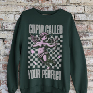 Sudadera Tablero Verde Con Valentín Cupido Rosa Cupido