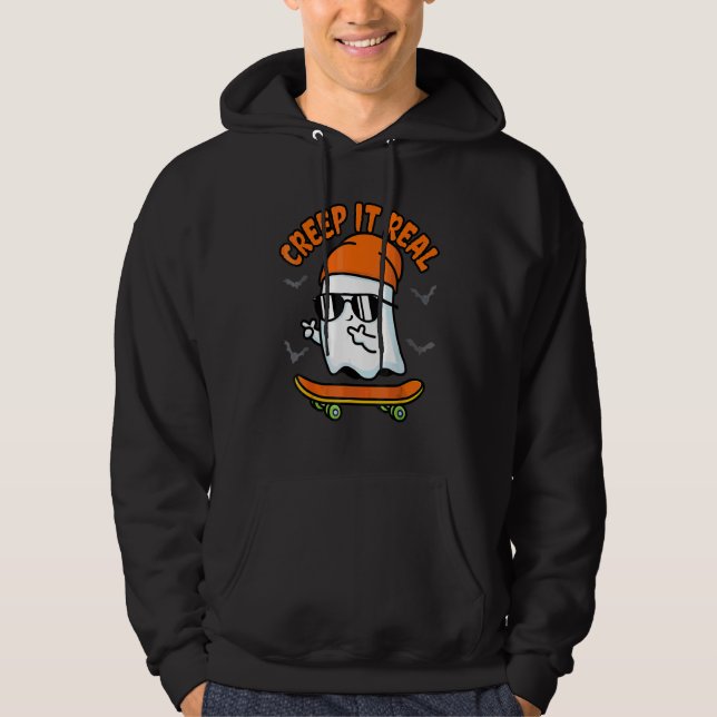 Sudadera Tablón de skate de Halloween Fantasma Spooky Creep (Anverso)