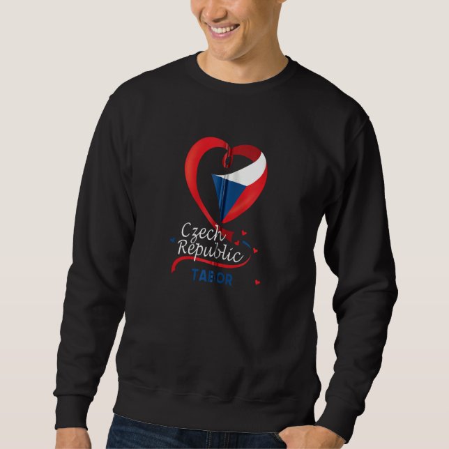 Sudadera Tabor República Checa Bandera Del Corazón Cubierta (Anverso)