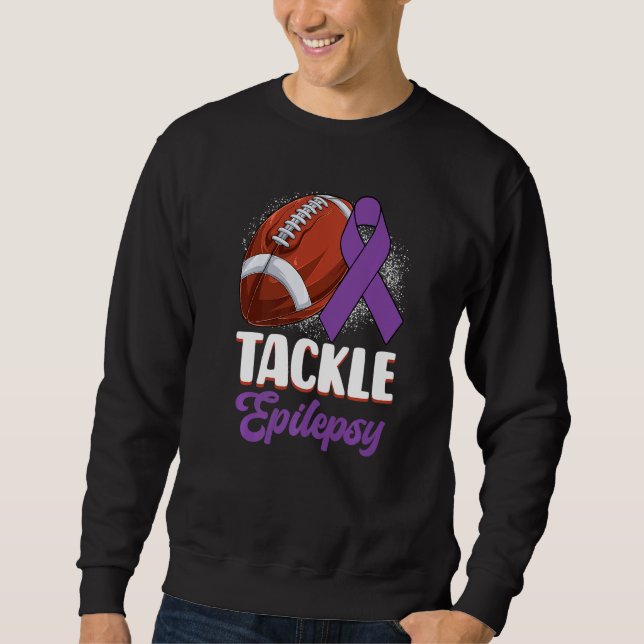 Sudadera Tackle Epilepsy Awareness Day Warrior Football Pur (Anverso)