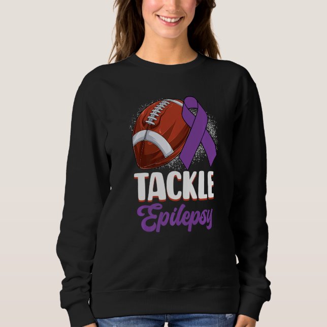 Sudadera Tackle Epilepsy Awareness Day Warrior Football Pur (Anverso)