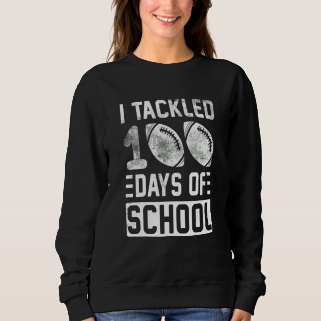 Sudadera Tackleé 100 días de fútbol escolar Chicos 100º D (Anverso)