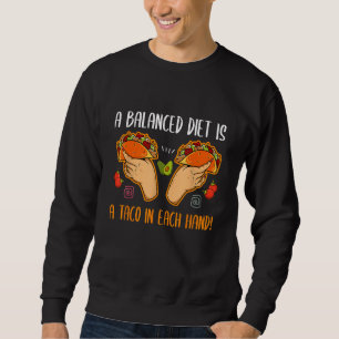 Sudadera Taco De Dieta Equilibrado En Mano Del Sándwich De
