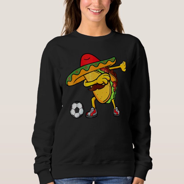 Sudadera Taco mexicano de fútbol Dab Cinco De Mayo (Anverso)