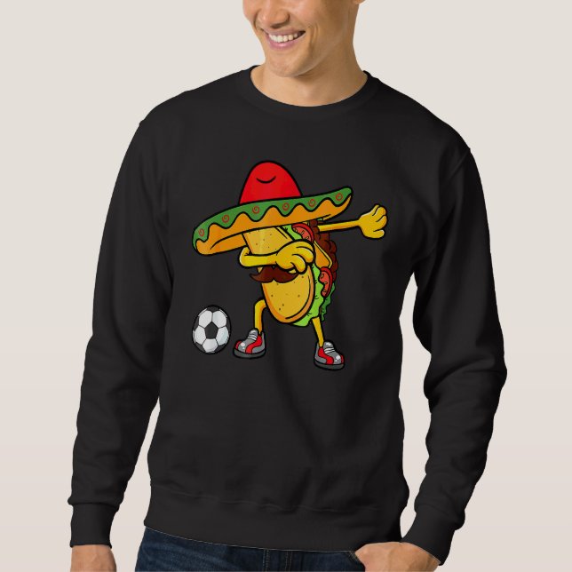 Sudadera Taco mexicano de fútbol Dab Cinco De Mayo (Anverso)