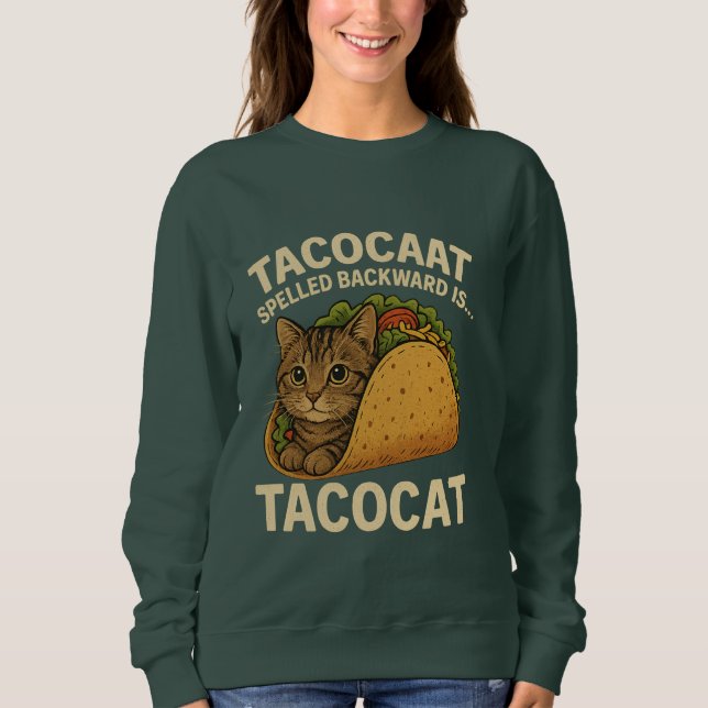 Sudadera TACOCAT HABLADO ATRÁS ES... - Amo Gato Y Taco (Anverso)