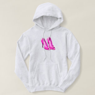 Sudadera Tacones Altos Rosados Estilo Pixel Art de 64 Bits