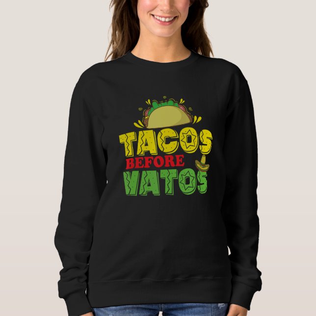 Sudadera Tacos before Vatos Holiday Mexico USA (Anverso)