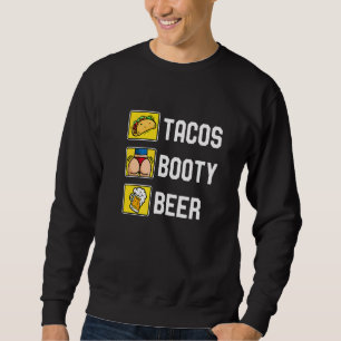Sudadera Tacos Booty Y Beer College Fiesta Cinco De Mayo