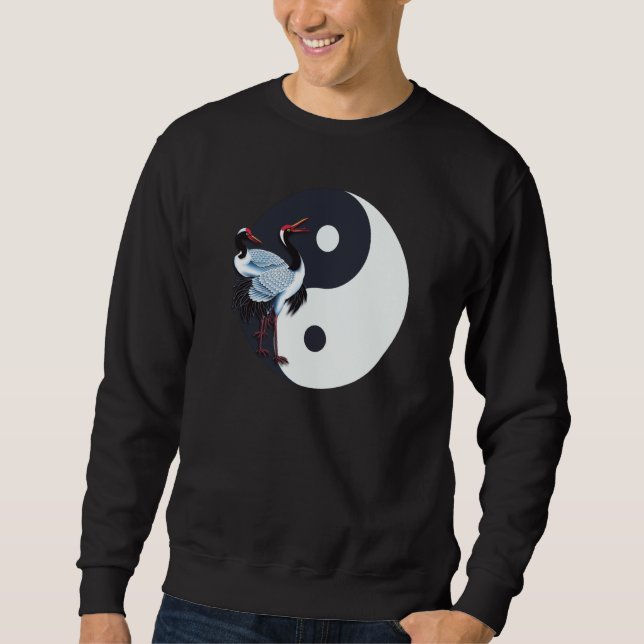 Sudadera Tai Chi White Crane Yin Yang Qi Gong Chinese White (Anverso)