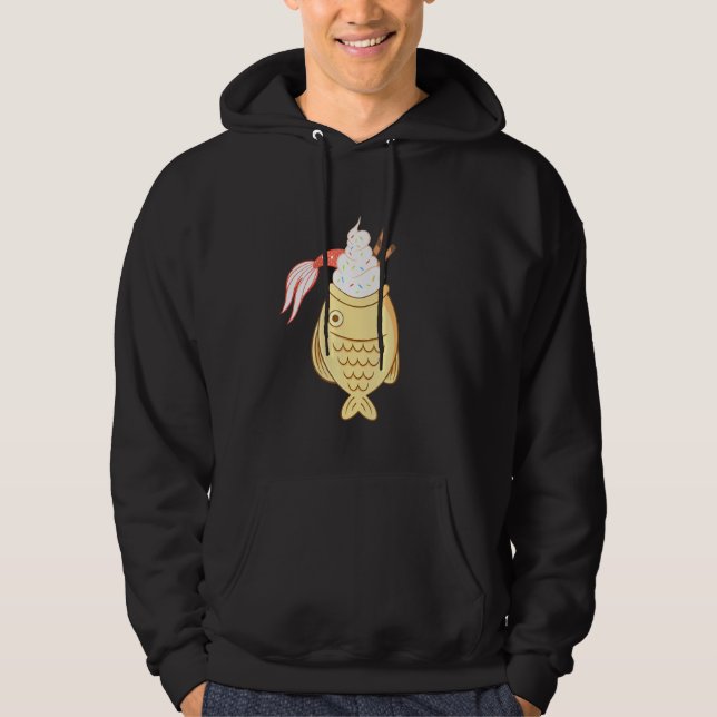Sudadera Taiyaki Fish Koi Pescado Crema japonesa de hielo W (Anverso)