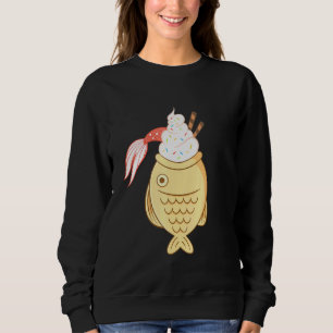 Sudadera Taiyaki Fish Koi Pescado Crema japonesa de hielo W