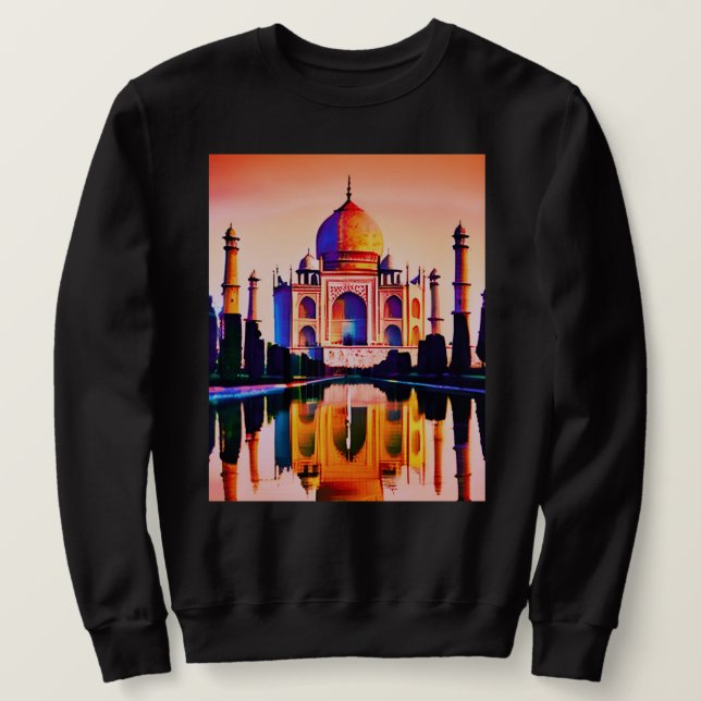 Sudadera Taj Mahal contra el cielo atardecer (Anverso del diseño)