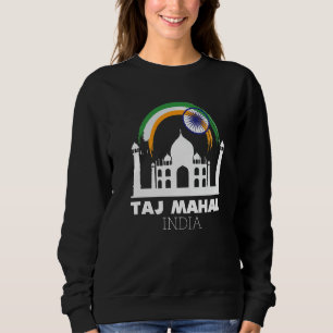 Sudadera Taj Mahal de Asia con la bandera de la India Templ