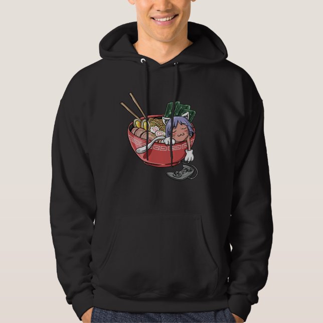 Sudadera Tallarines de Ramen lindos del videojugador del (Anverso)