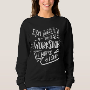 Sudadera Taller de arte con palabras divertidas para marido