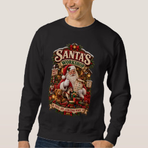 Sudadera Taller de Santa Juguetes Navideños Vintage y Fiest