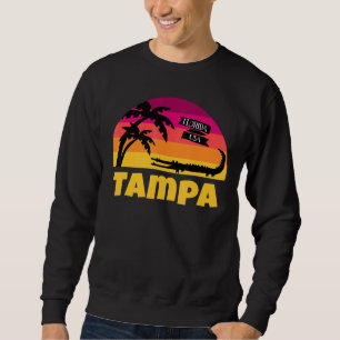 Sudadera Tampa Florida Retro Sunset And Alligator